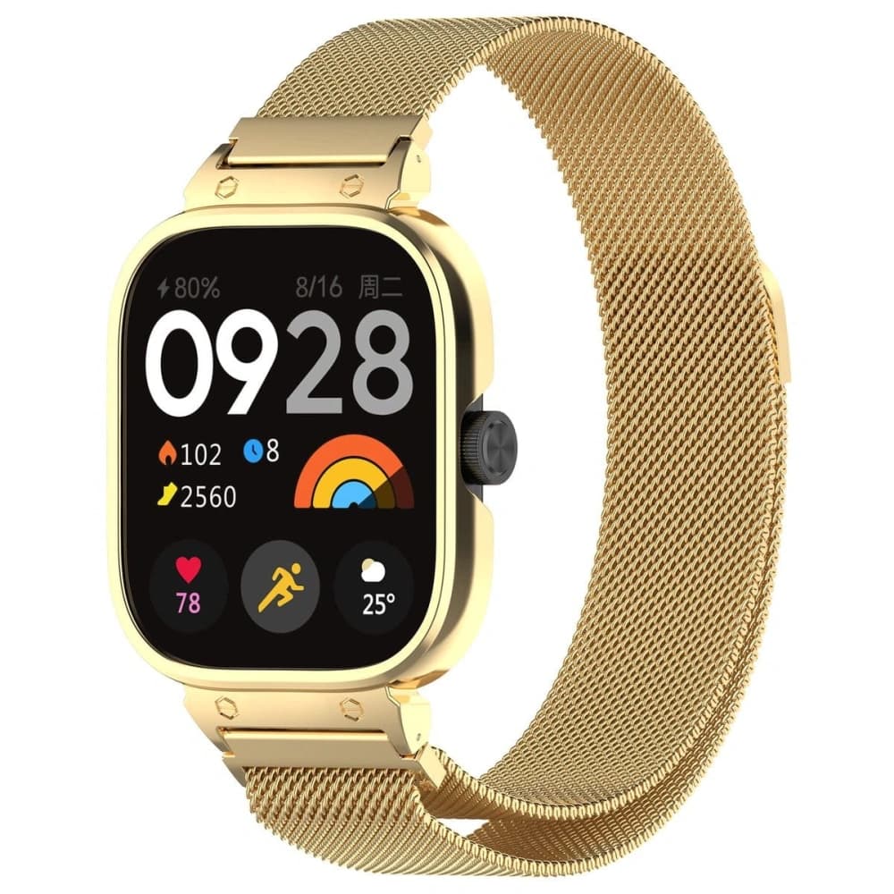 Bizon Strap + Case Watch Chain Xiaomi Redmi Watch 4 gold - 1