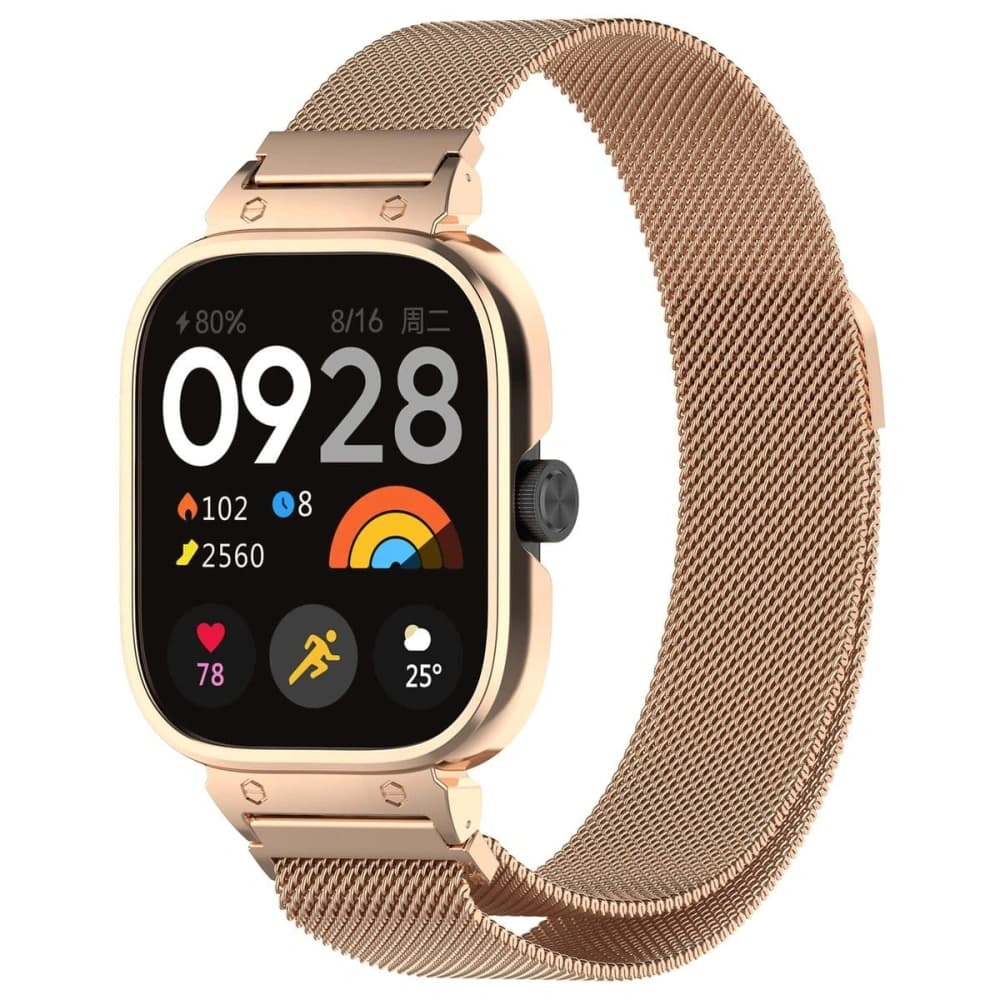 Bizon Strap + Case Uhrkette Xiaomi Redmi Watch 4 roségold - 1