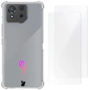 Bizon Case Clear Pack Hülle + 2x Bildschirmfolie für Asus ROG Phone 8 klar