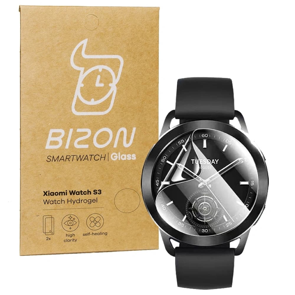 Bizon Glas Uhr Hydrogel Xiaomi Uhr S3 47 mm [2 PACK] - 1