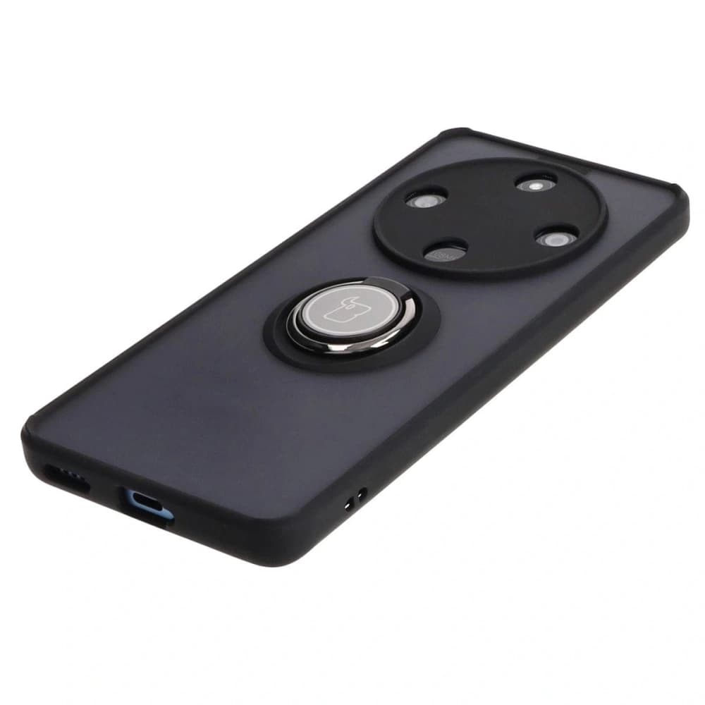 Bizon Case Hybrid Ring Honor Magic6 Lite smoky with a black frame - 3