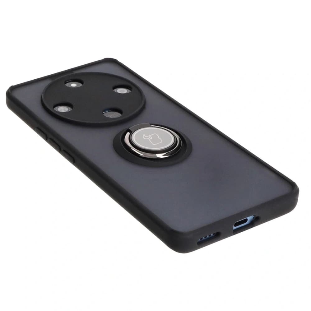 Bizon Case Hybrid Ring Honor Magic6 Lite smoky with a black frame - 4