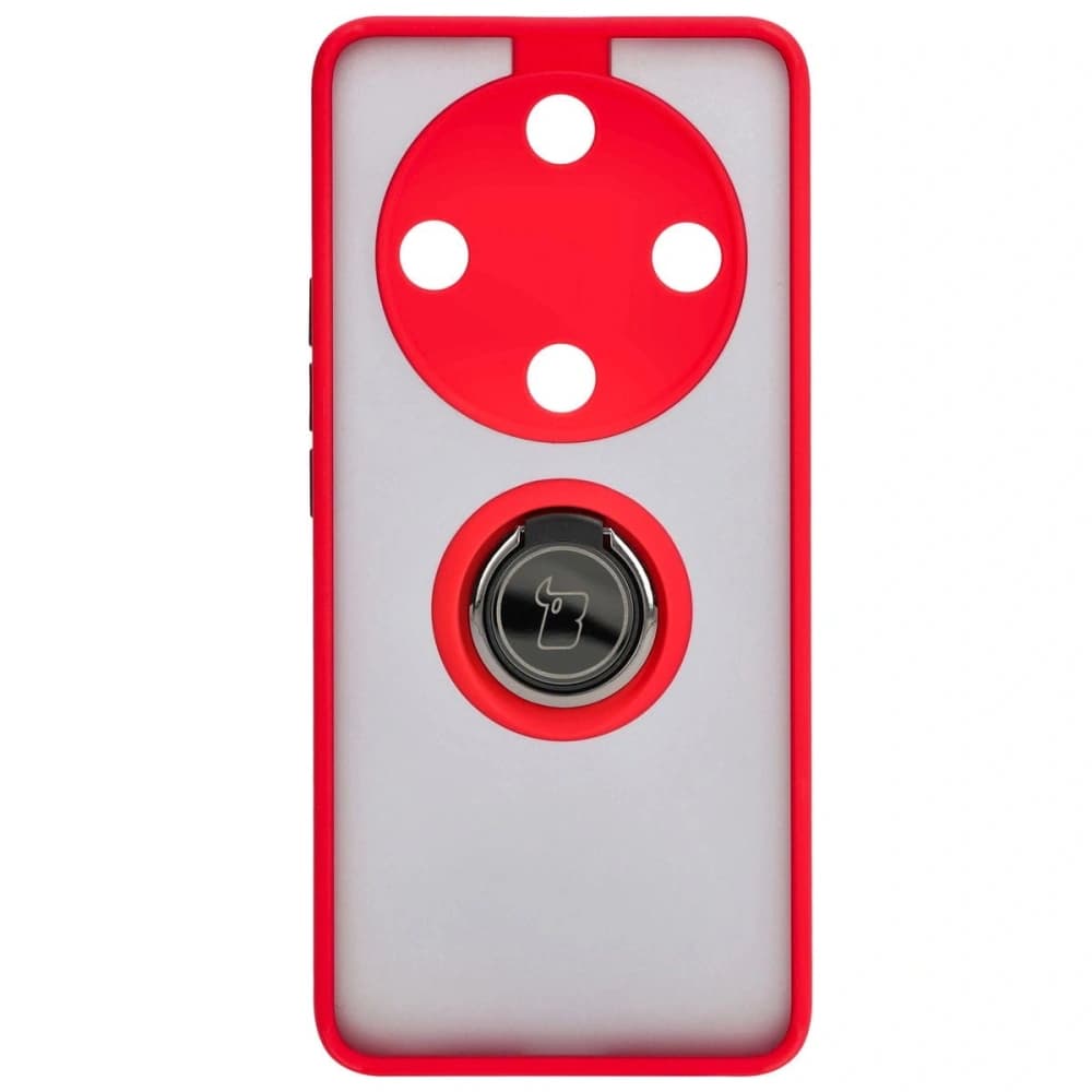 Bizon Case Hybrid Ring Honor Magic6 Lite rauchig mit einem roten Rahmen - 2