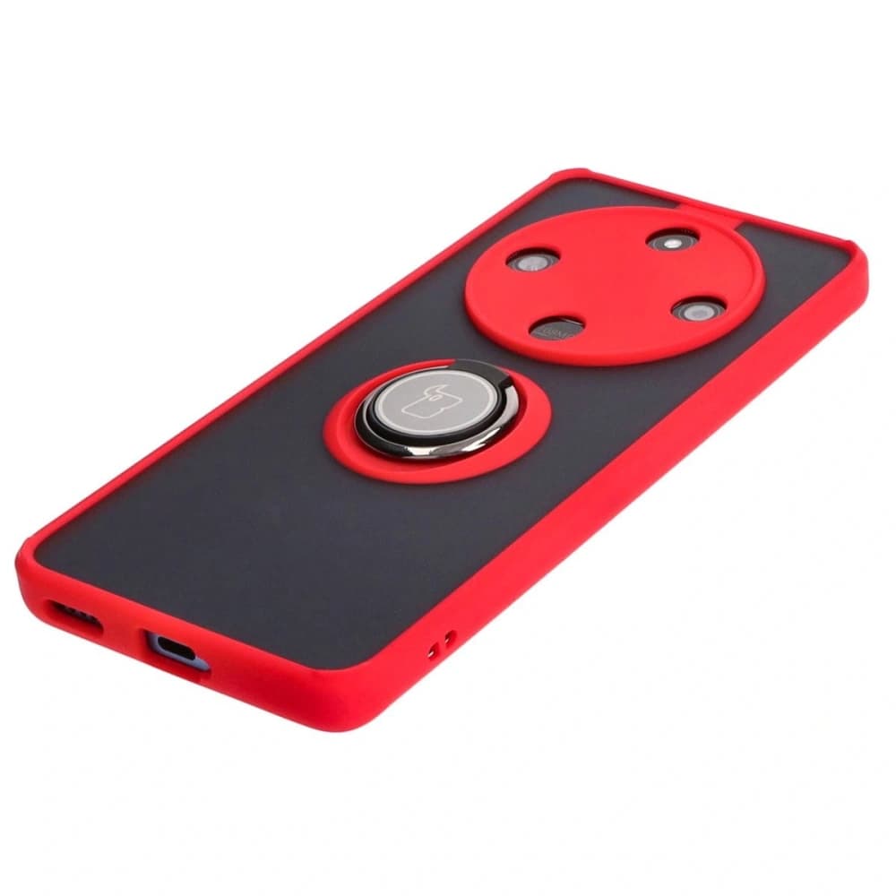 Bizon Case Hybrid Ring Honor Magic6 Lite rauchig mit einem roten Rahmen - 3