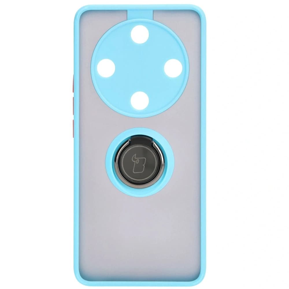 Bizon Case Hybrid Ring Honor Magic6 Lite smoky with a light blue frame - 2