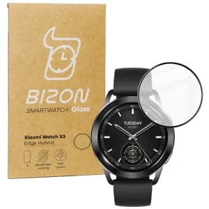 Bizon Glas Uhr Edge Hybrid Xiaomi Uhr S3 47 mm schwarz