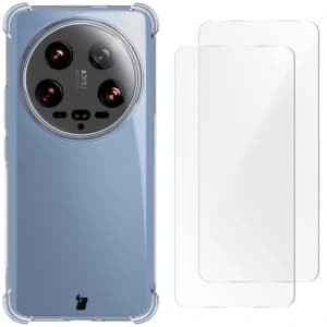 Bizon Case Clear Pack Hülle + 2x Bildschirmfolie Xiaomi 14 Ultra klar
