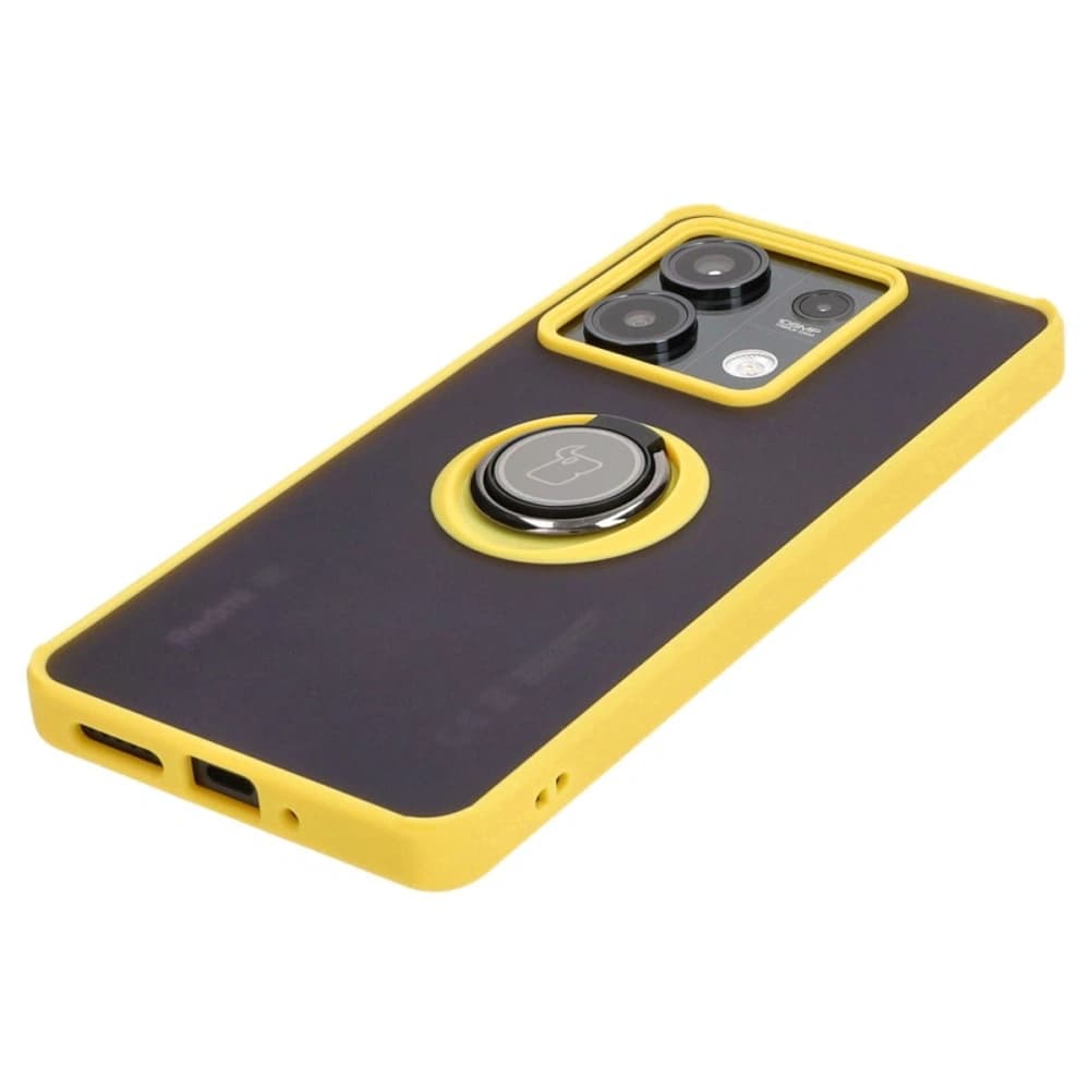 Bizon Case Hybrid Ring Xiaomi Redmi Note 13 5G smoky with a yellow frame - 3