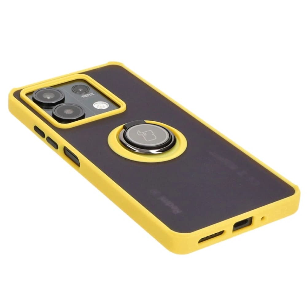 Bizon Case Hybrid Ring Xiaomi Redmi Note 13 5G smoky with a yellow frame - 4