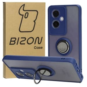 Bizon Case Hybrid Ring Oppo A79 5G rauchig mit einem navyblauen Rahmen