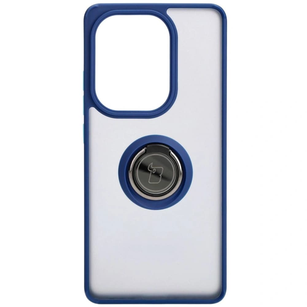 Bizon Case Hybrid Ring Xiaomi Poco M6 Pro 4G / Xiaomi Redmi Note 13 Pro 4G rauchig mit einem navyblauen Rahmen - 2