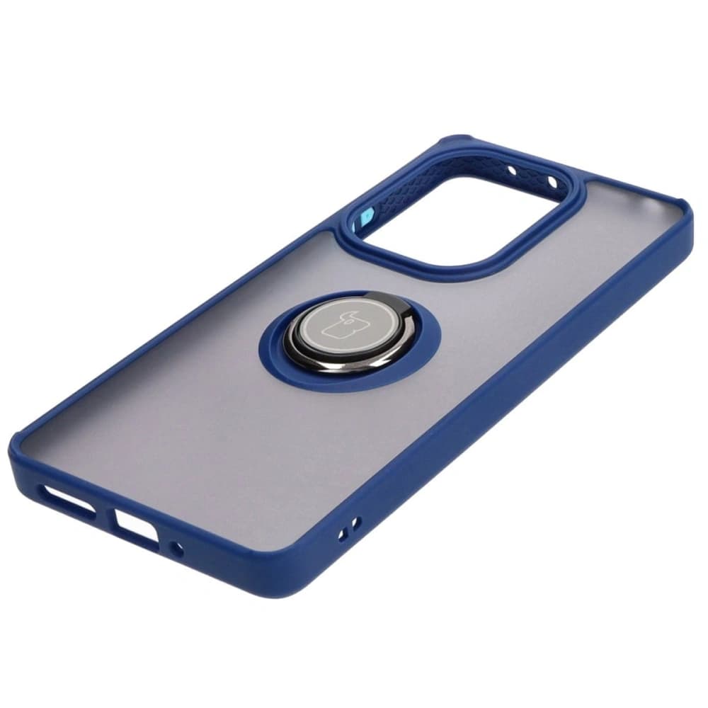 Bizon Case Hybrid Ring Xiaomi Poco M6 Pro 4G / Xiaomi Redmi Note 13 Pro 4G rauchig mit einem navyblauen Rahmen - 3