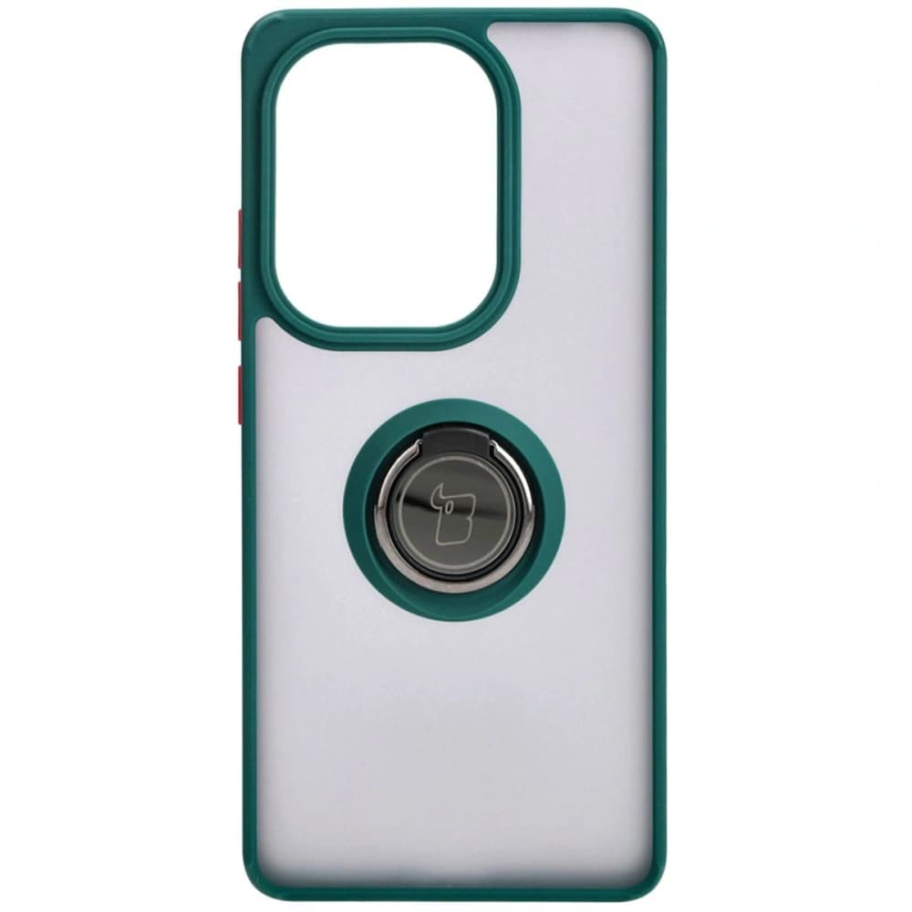 Bizon Case Hybrid Ring Xiaomi Poco M6 Pro 4G / Xiaomi Redmi Note 13 Pro 4G / LTE / 14S smoky with a dark green frame - 2