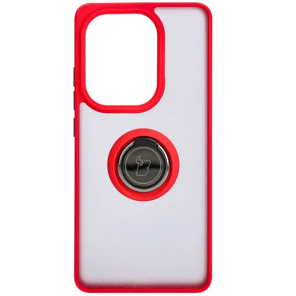 Bizon Case Hybrid Ring Xiaomi Poco M6 Pro 4G / Xiaomi Redmi Note 13 Pro 4G / LTE / 14S smoky with a red frame - 2