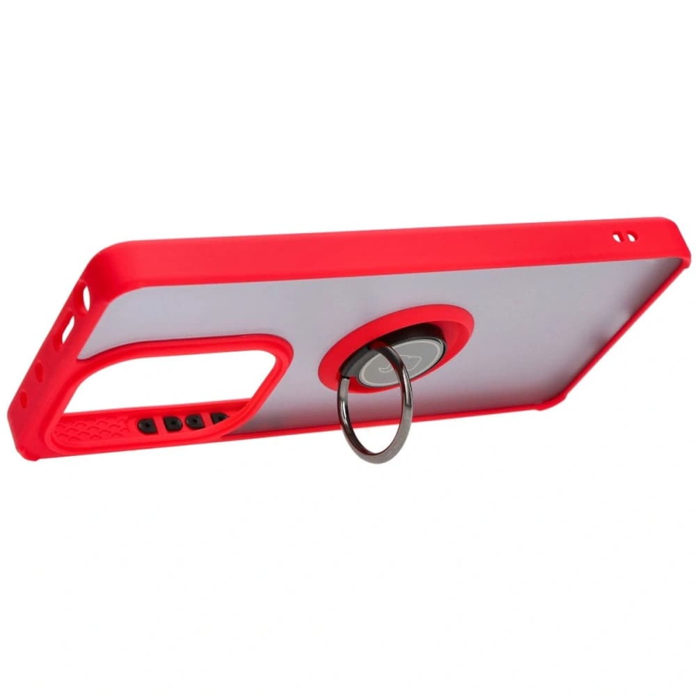 Bizon Case Hybrid Ring Xiaomi Poco M6 Pro 4G / Xiaomi Redmi Note 13 Pro 4G / LTE / 14S smoky with a red frame - 5