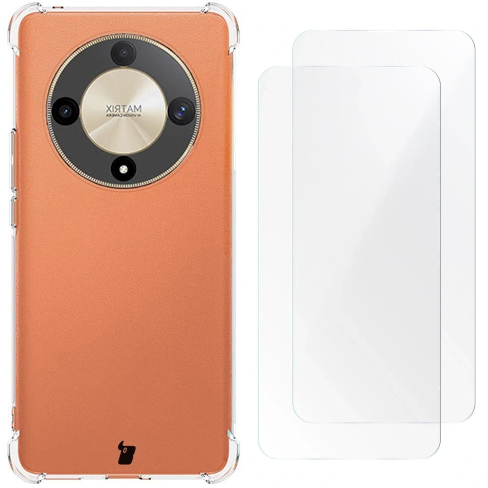 Bizon Case Clear Pack Hülle + 2x Displayschutzfolie für Honor Magic6 Lite klar - 5