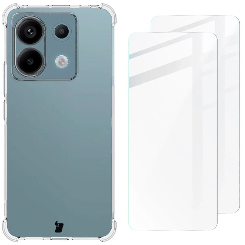 Bizon Case Clear Pack case + 2x screen glass Xiaomi Poco X6 / Redmi Note 13 Pro 5G clear - 1