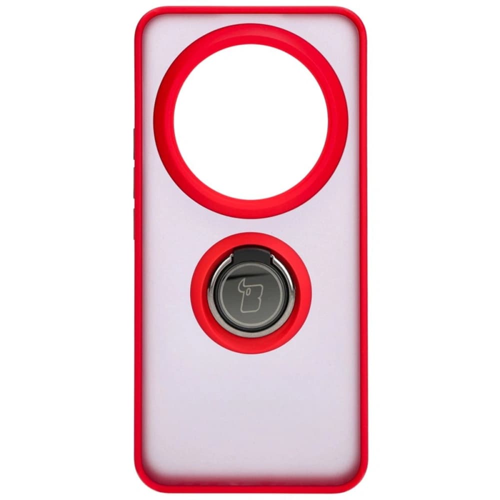 Bizon Case Hybrid Ring Xiaomi 14 Ultra rauchig mit einem roten Rahmen - 2