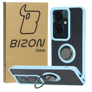 Bizon Case Hybrid Ring Oppo Reno11 F 5G smoky with a light blue frame