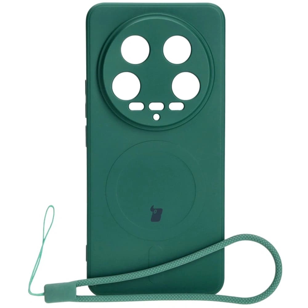 Bizon Case Silicone Magnetic Sq Xiaomi 14 Ultra dark green - 1