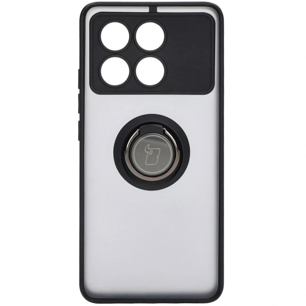 Bizon Case Hybrid Ring Xiaomi Poco X6 Pro rauchig mit einem schwarzen Rahmen - 2