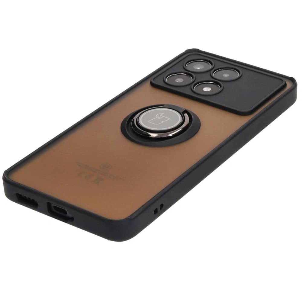 Bizon Case Hybrid Ring Xiaomi Poco X6 Pro rauchig mit einem schwarzen Rahmen - 3