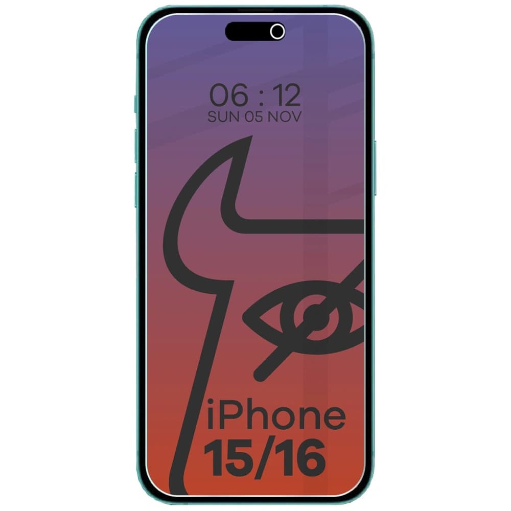 Bizon Glas Klarer Schatten Apple iPhone 16/15/15 Pro getönt - 3