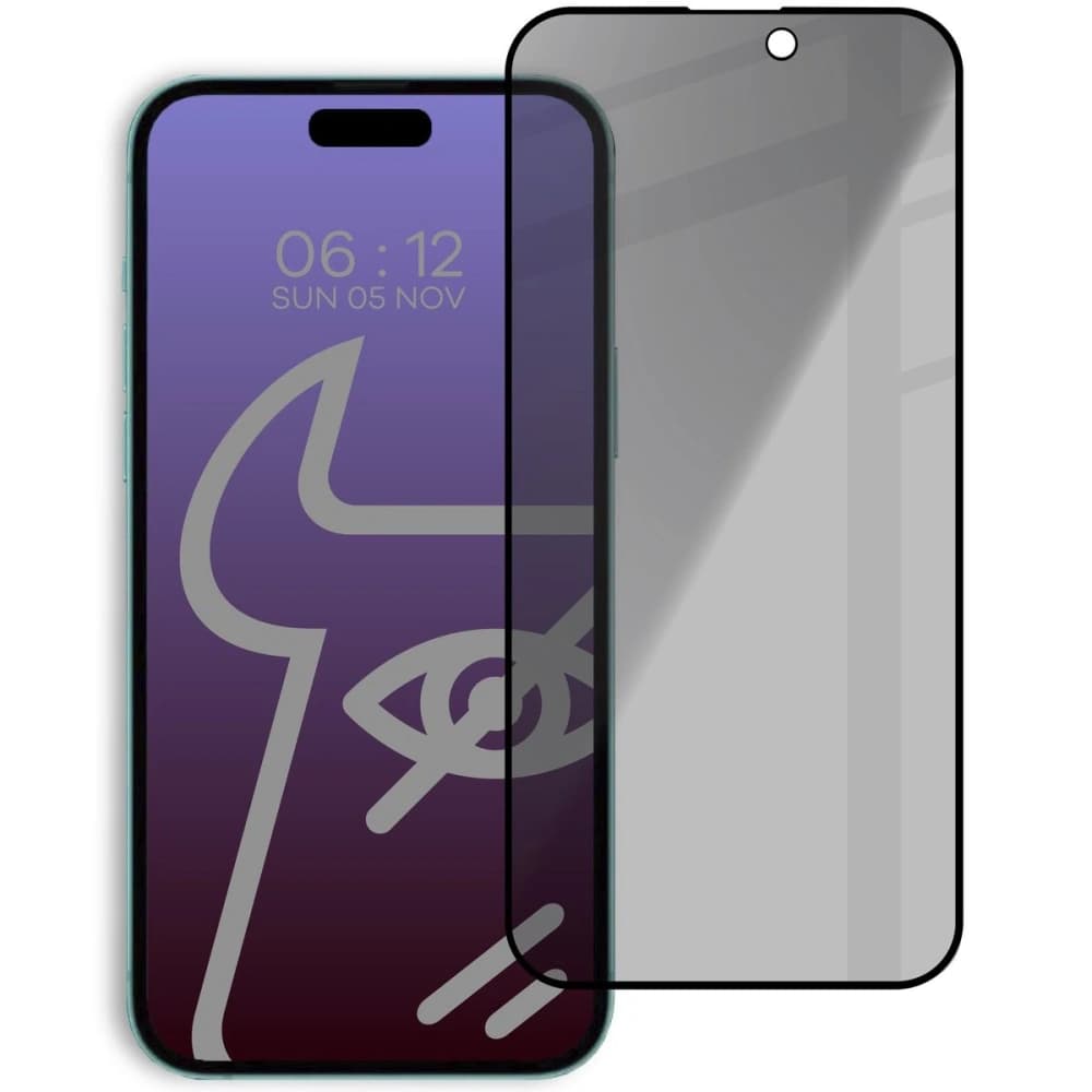 Bizon Glass Edge Shadow Apple iPhone 15 Pro Max tinted with a black frame - 1