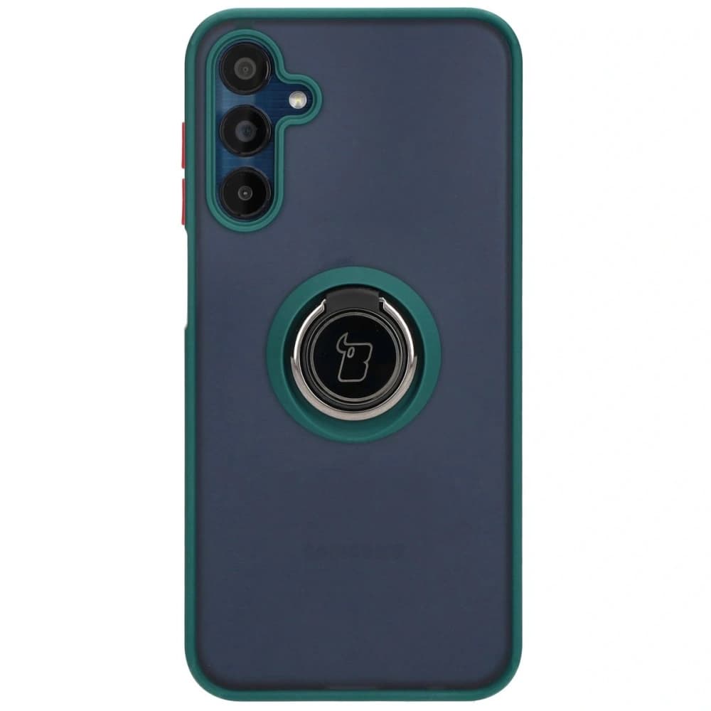 Bizon Case Hybrid Ring Samsung Galaxy M15 5G rauchig mit einem dunkelgrünen Rahmen - 2
