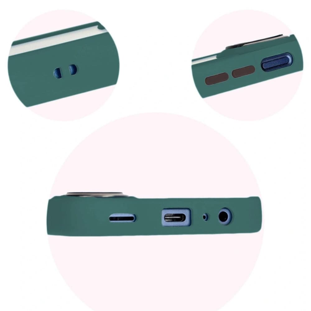 Bizon Case Hybrid Ring Samsung Galaxy M15 5G rauchig mit einem dunkelgrünen Rahmen - 8