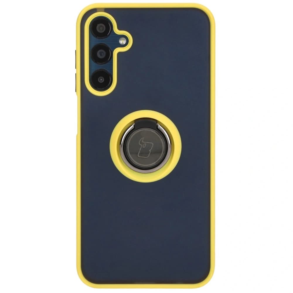 Bizon Case Hybrid Ring Samsung Galaxy M15 5G smoky with a yellow frame - 2