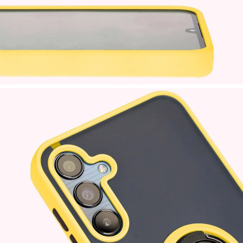 Bizon Case Hybrid Ring Samsung Galaxy M15 5G smoky with a yellow frame - 7