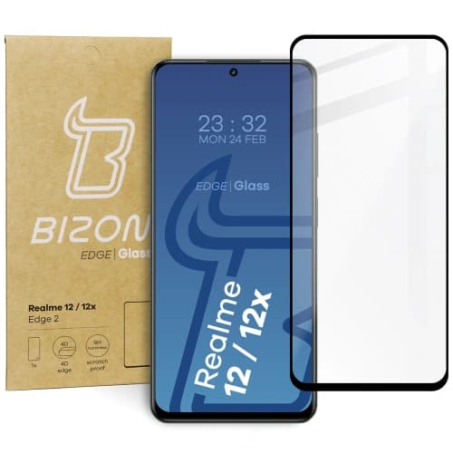 Bizon Glass Edge 2 Realme 12 5G/12x 5G schwarz