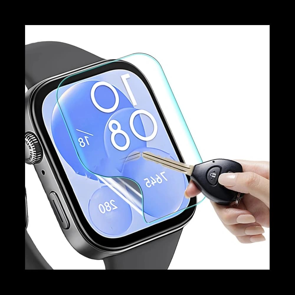 Bizon Glas Uhr Hydrogel Huawei Uhr Fit 3 [2 PACK] - 4