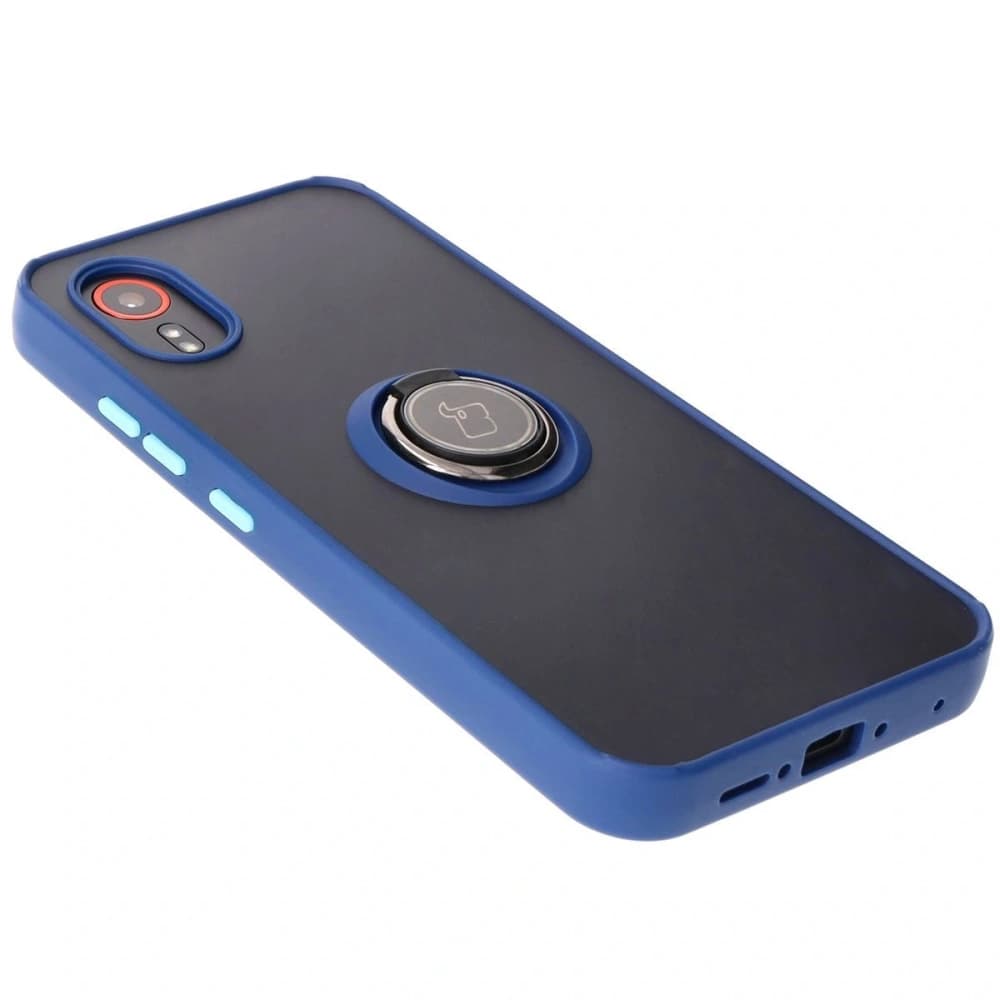 Bizon Case Hybrid Ring Samsung Galaxy Xcover7 smoky with a navy blue frame - 4