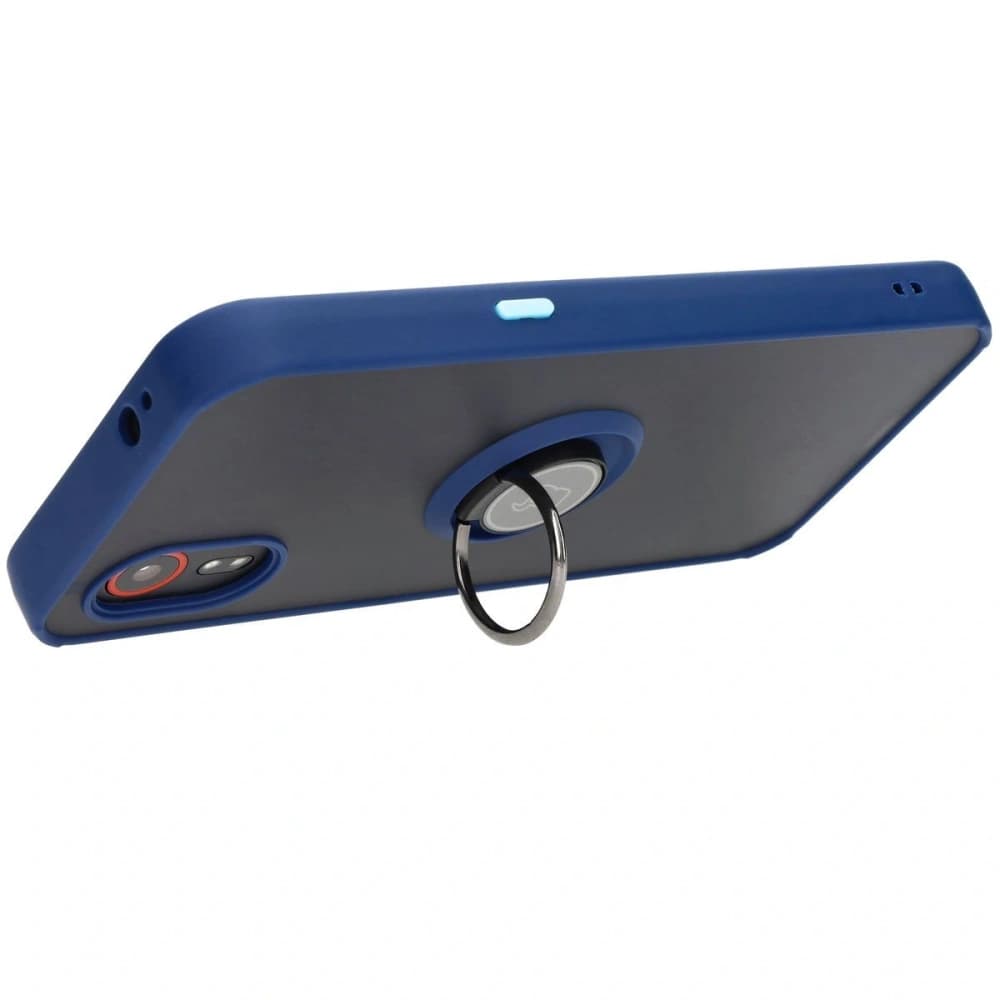 Bizon Case Hybrid Ring Samsung Galaxy Xcover7 smoky with a navy blue frame - 5