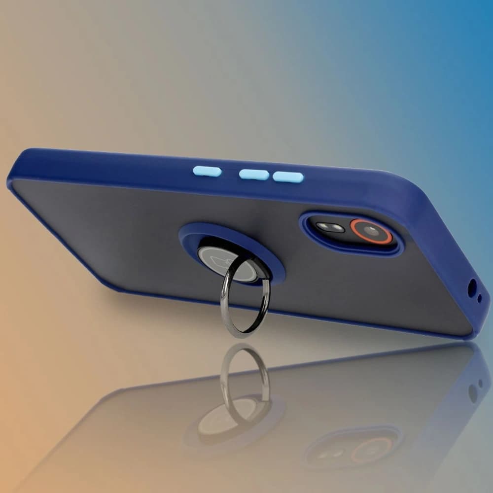 Bizon Case Hybrid Ring Samsung Galaxy Xcover7 smoky with a navy blue frame - 9