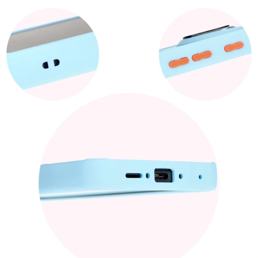 Bizon Case Hybrid Ring Samsung Galaxy Xcover7 rauchig mit einem hellblauen Rahmen - 8