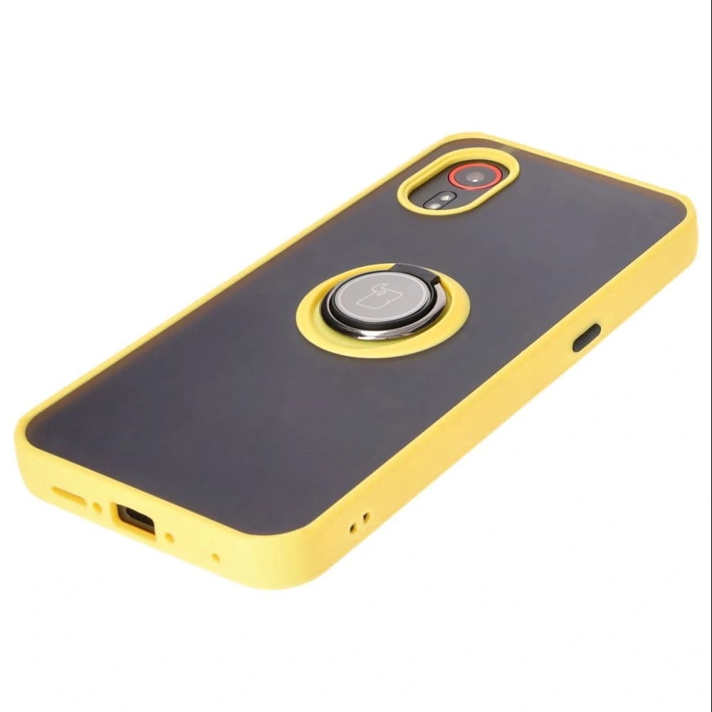 Bizon Case Hybrid Ring Samsung Galaxy Xcover7 smoky with a yellow frame - 3