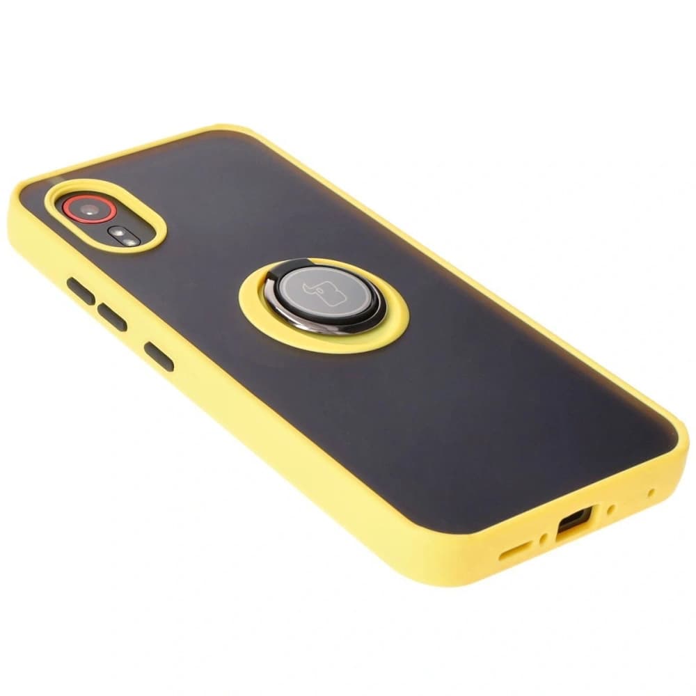 Bizon Case Hybrid Ring Samsung Galaxy Xcover7 smoky with a yellow frame - 4