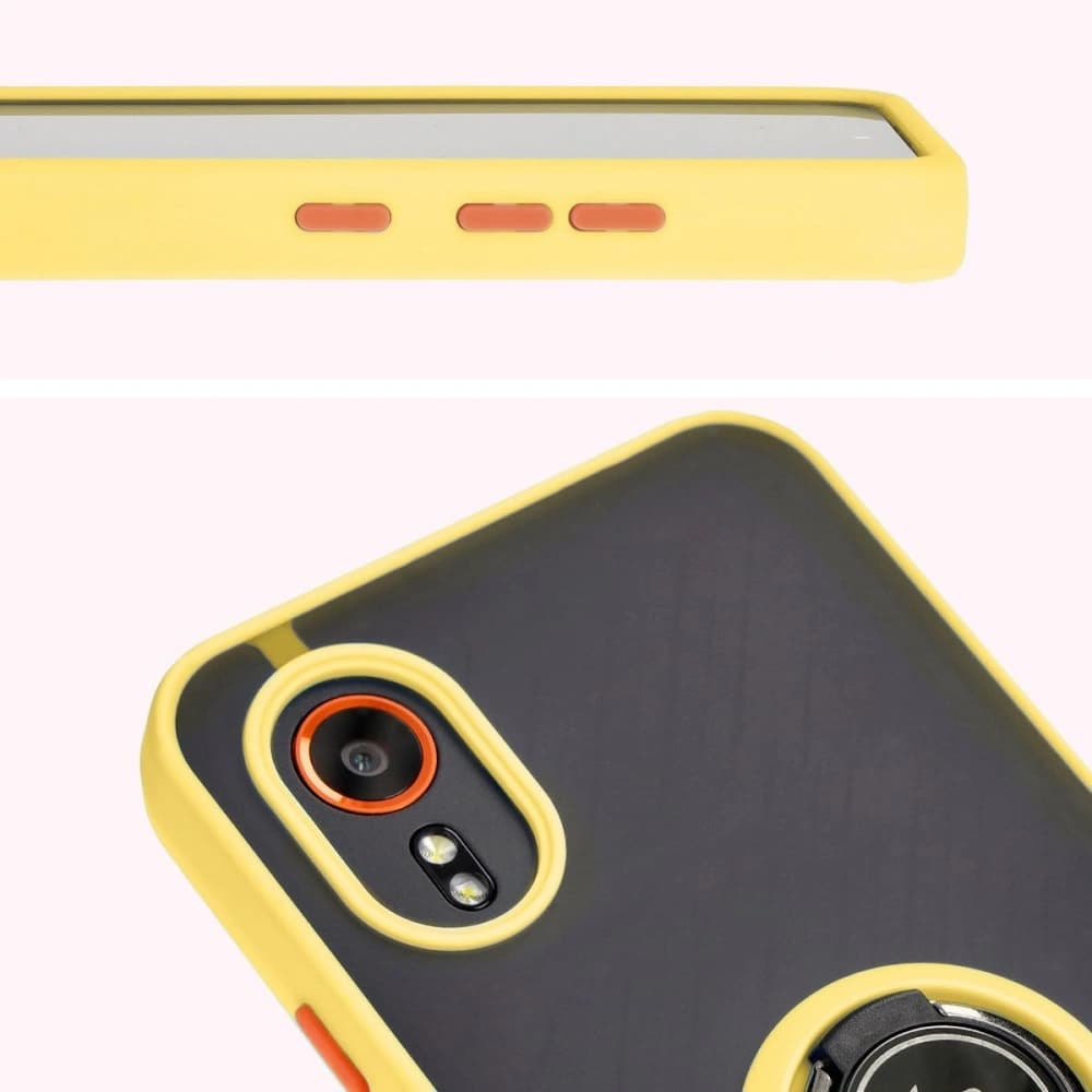 Bizon Case Hybrid Ring Samsung Galaxy Xcover7 smoky with a yellow frame - 7