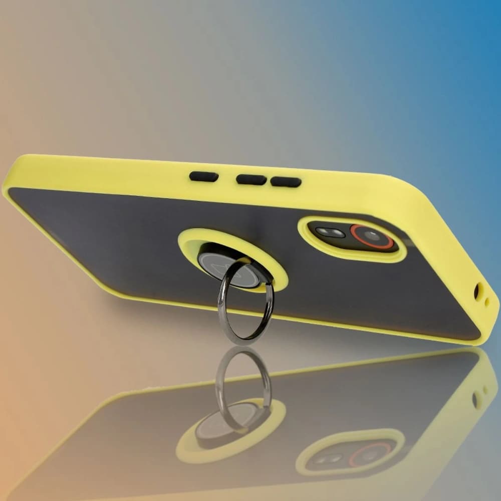 Bizon Case Hybrid Ring Samsung Galaxy Xcover7 smoky with a yellow frame - 9