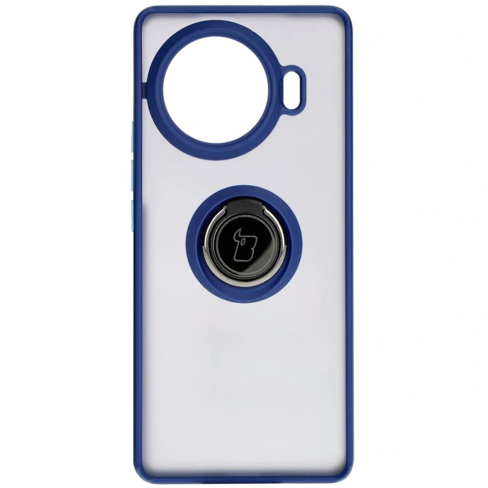 Bizon Case Hybrid Ring Tecno Spark 20 Pro+ rauchig mit einem navyblauen Rahmen - 2