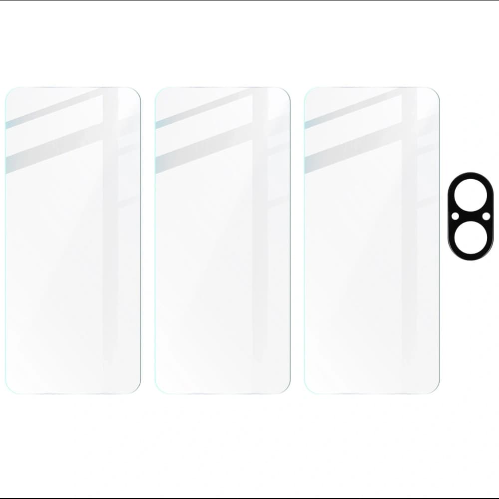 BIZON Clear 3x Bildschirmglas + Kameraglas für Realme C67 4G - 5