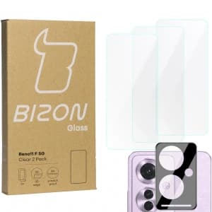 BIZON Clear 3x screen glass + camera glass Oppo Reno11 F 5G