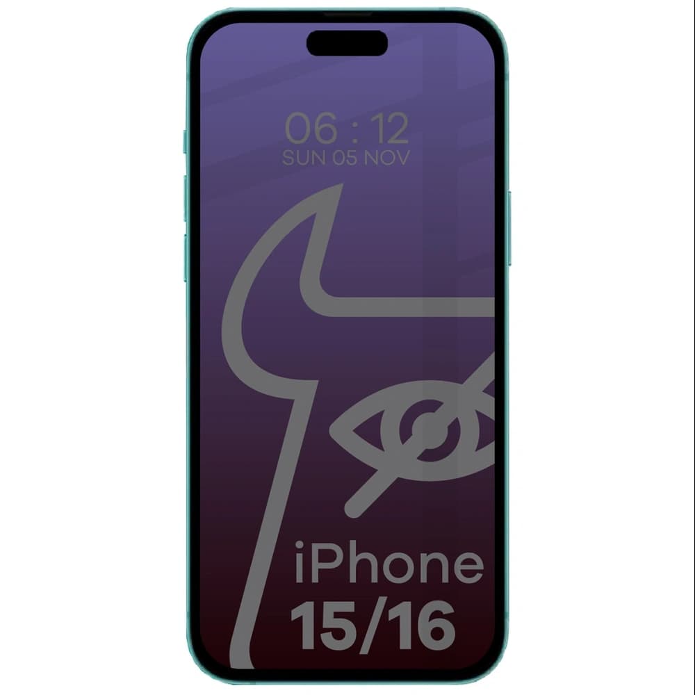 Bizon Glass Edge Shadow Apple iPhone 16/15 getönt mit einem schwarzen Rahmen - 3