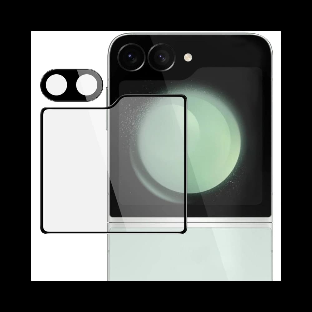 Bizon Glass Lens camera glass + outer screen glass Samsung Galaxy Z Flip 6 / 7 FE [2 PACK] - 2