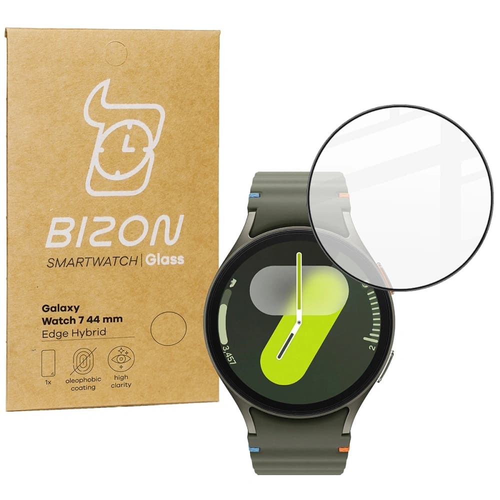 Bizon Glass Watch Edge Hybrid Samsung Galaxy Watch 7 44 mm schwarz - 1