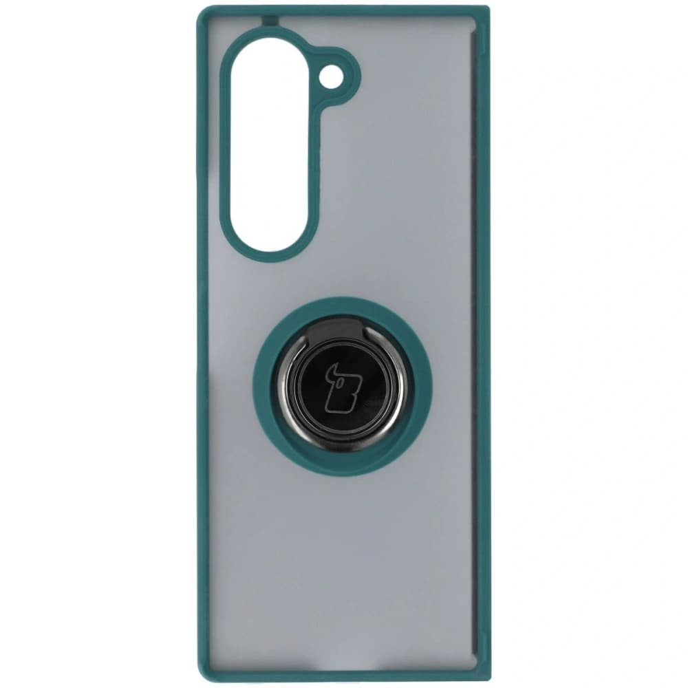 Bizon Case Hybrid Ring Samsung Galaxy Z Fold6 smoky with a dark green frame - 2