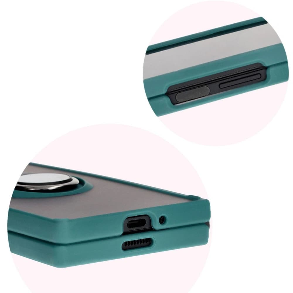 Bizon Case Hybrid Ring Samsung Galaxy Z Fold6 smoky with a dark green frame - 8